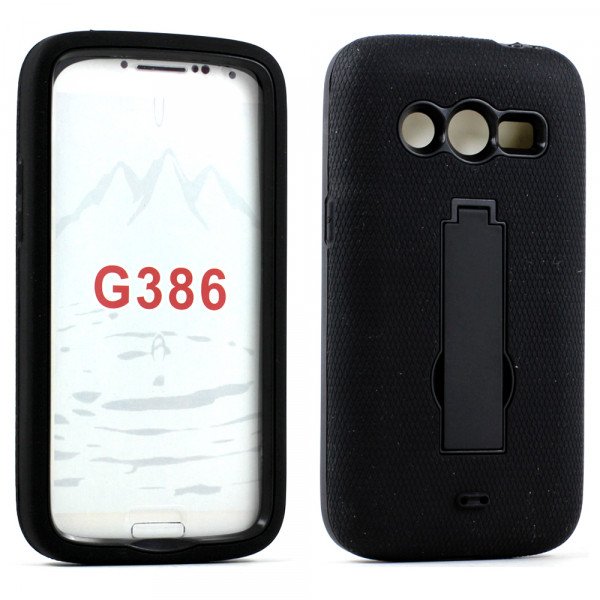 Wholesale Samsung Galaxy Avant G386 Armor Hybrid Stand (Black)